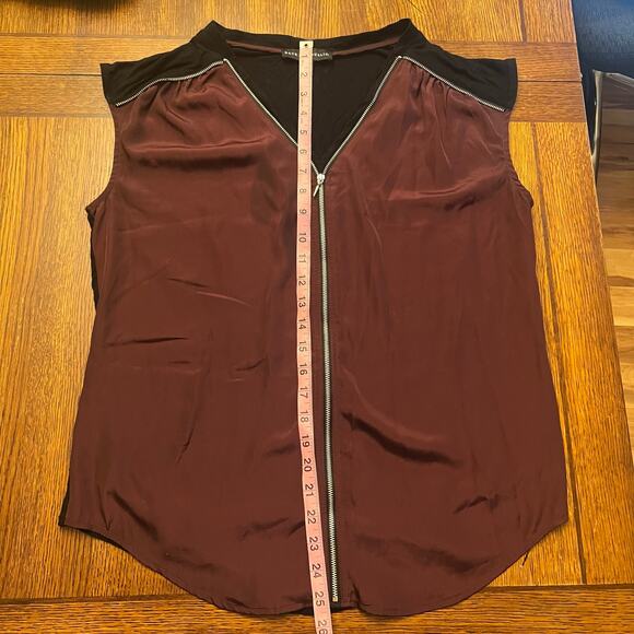Rock & Republic Burgundy Zip Blouse M - Picture 8 of 10